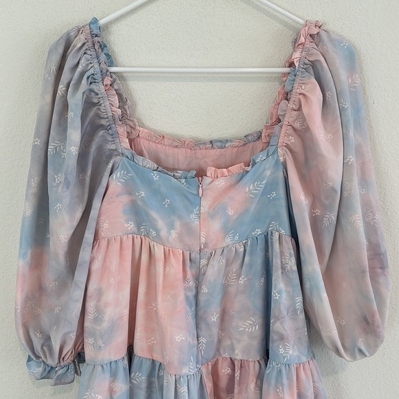 Storia Tiered Tie-Dye Babydoll Dress - Picture 8 of 10